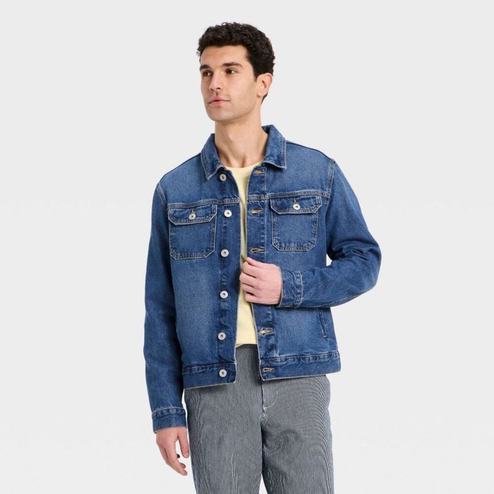 Men's Trucker Jacket - Goodfellow & Co Dark Wash XL